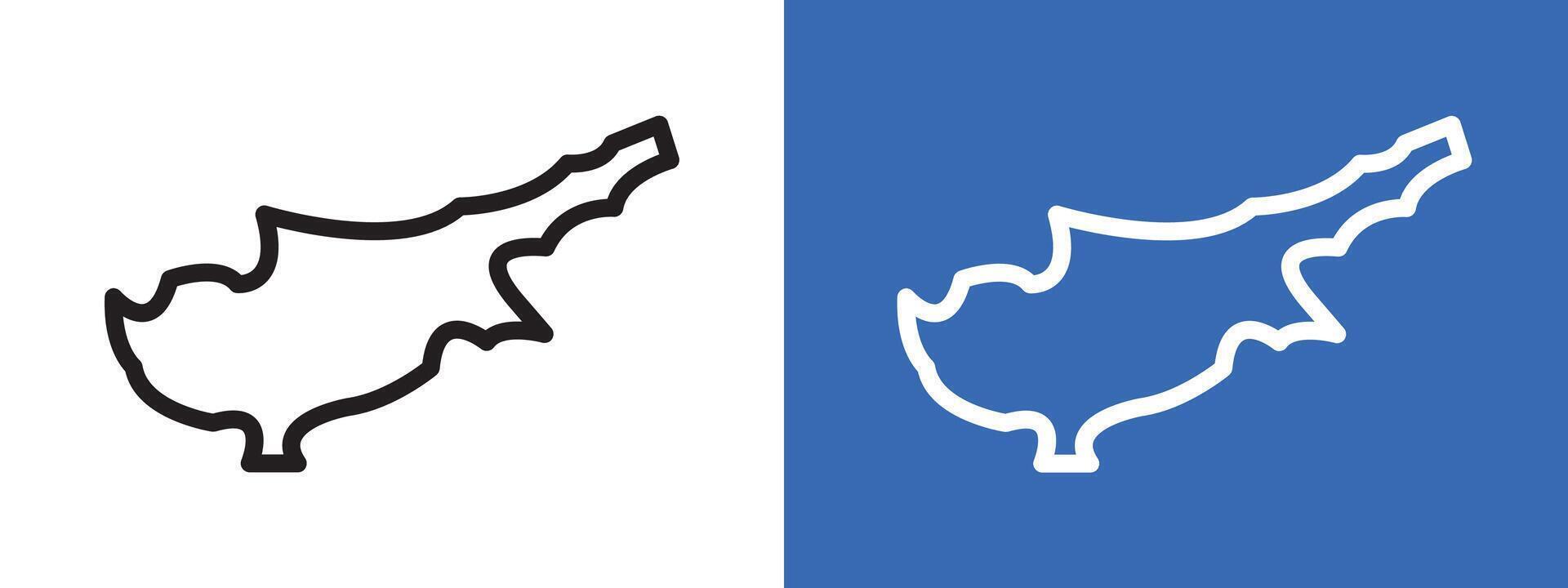 Cyprus map logo sign set outline vector