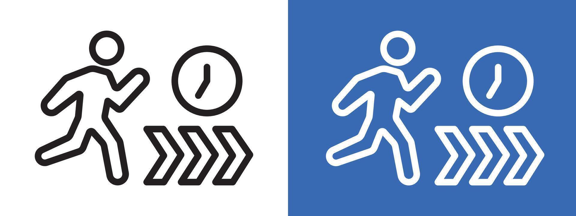 running Speed logo sign set outline vector