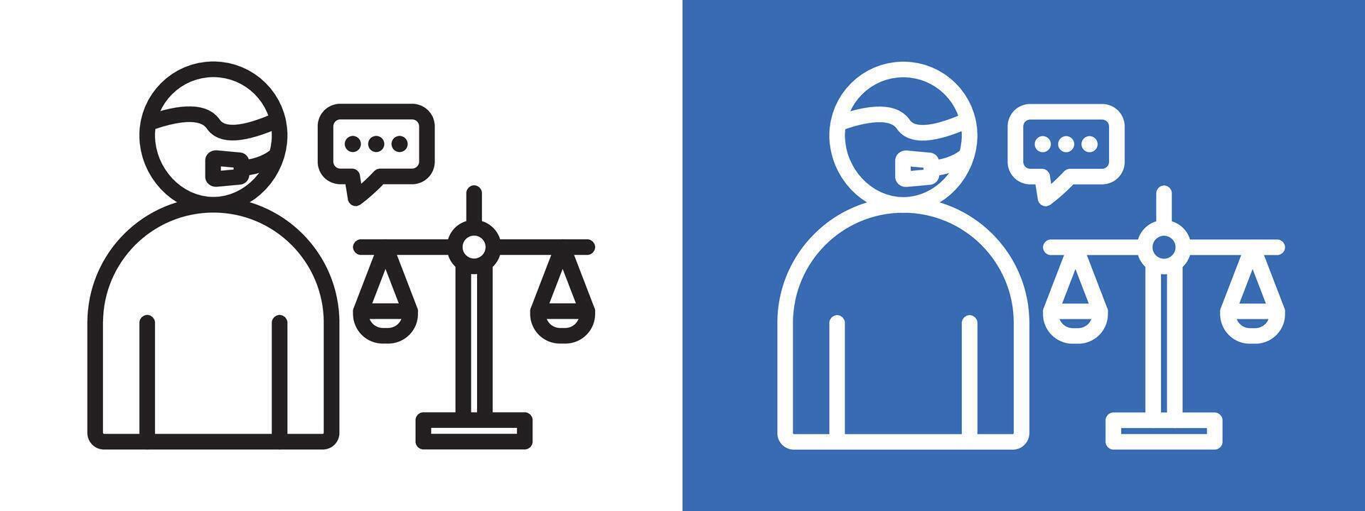 Legal advice logo sign set outline vector