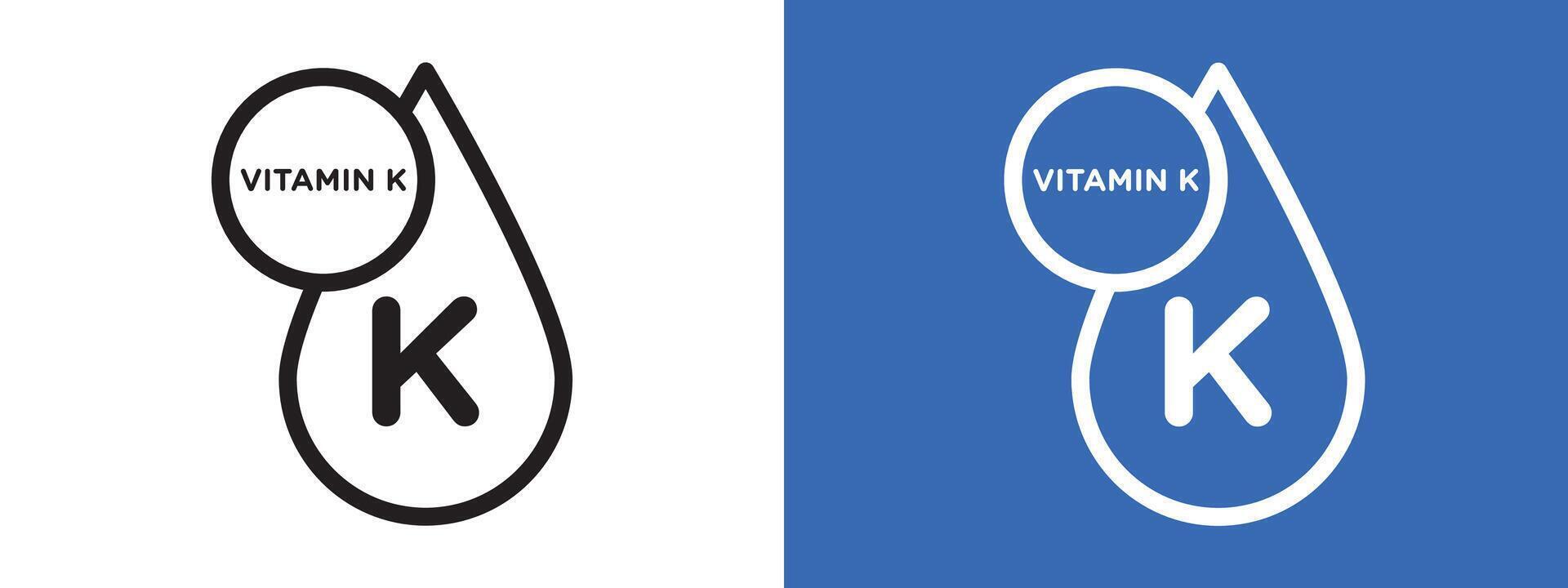 Vitamin K logo sign set outline vector
