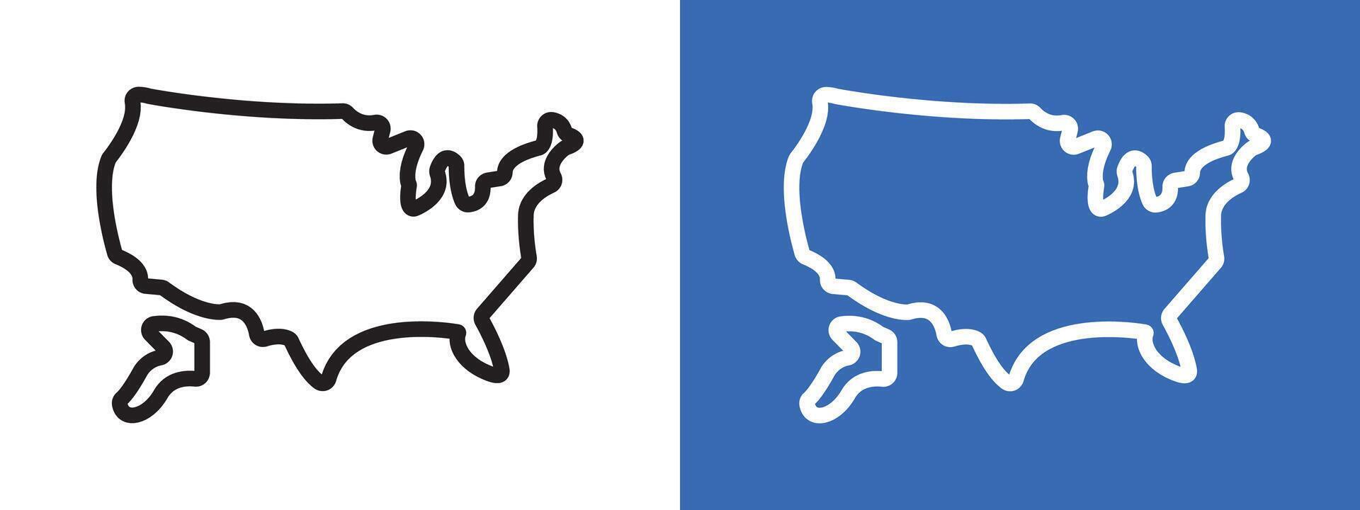 USA Map logo sign set outline vector