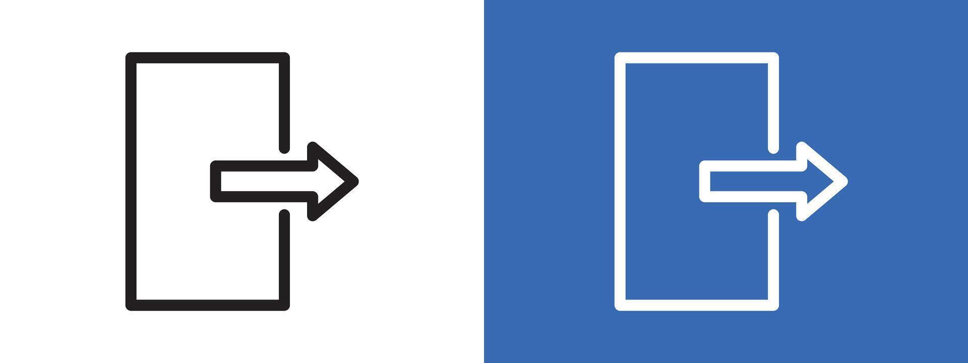 Logout exit logo sign set outline vector