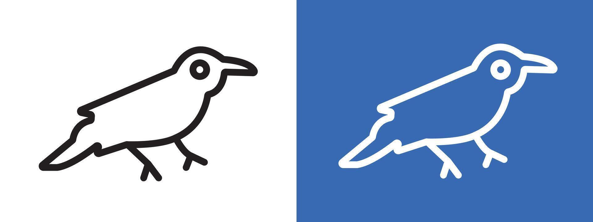 raven logo sign set outline vector