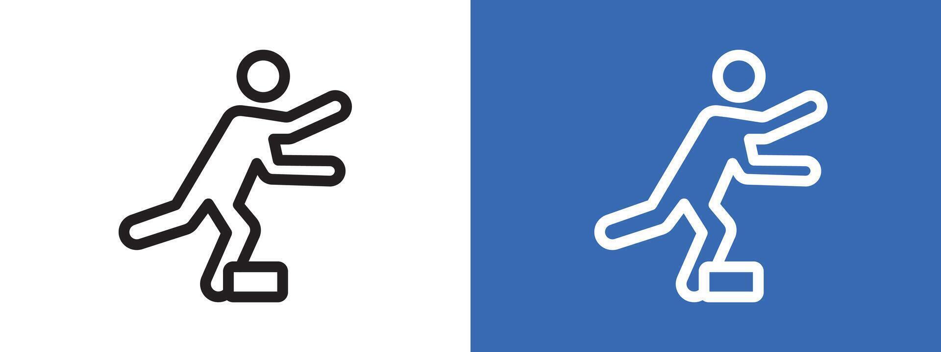 Man tripping logo sign set outline vector