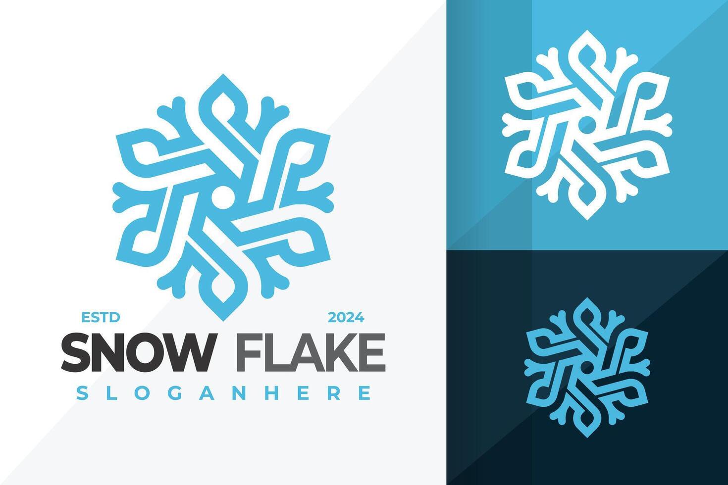 Nature Snowflake Ornament Logo design symbol icon illustration vector