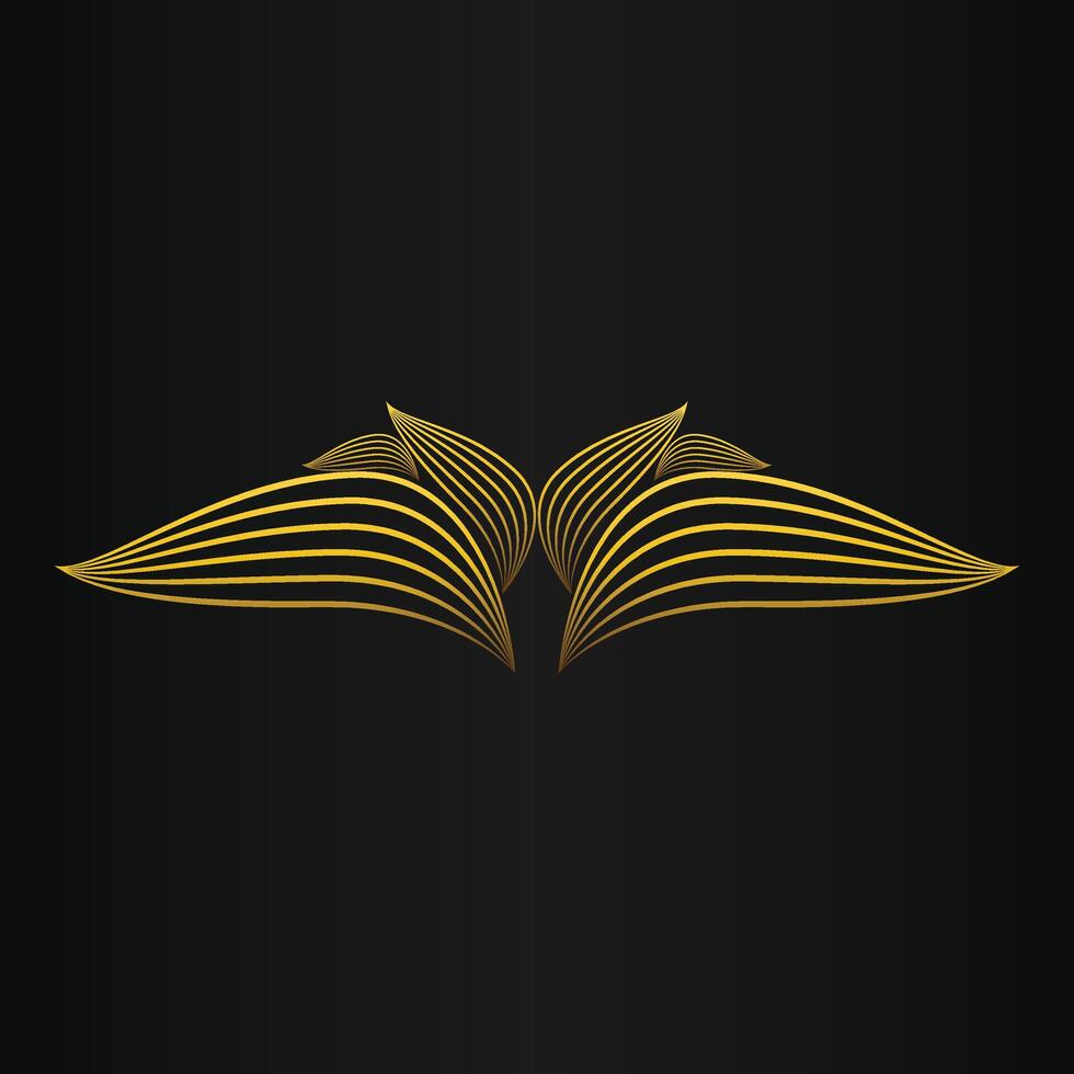 beautiful golden flower petal on black background vector