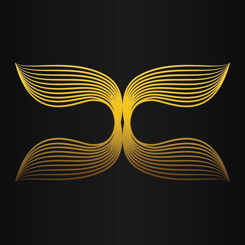 beautiful golden flower petal on black background vector
