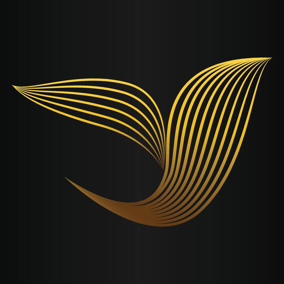 beautiful golden flower petal on black background vector