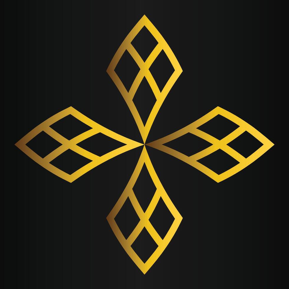 beautiful golden flower petal on black background vector