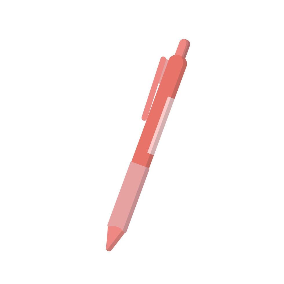 A red pen, stationery cartoon icon for office and school vector
