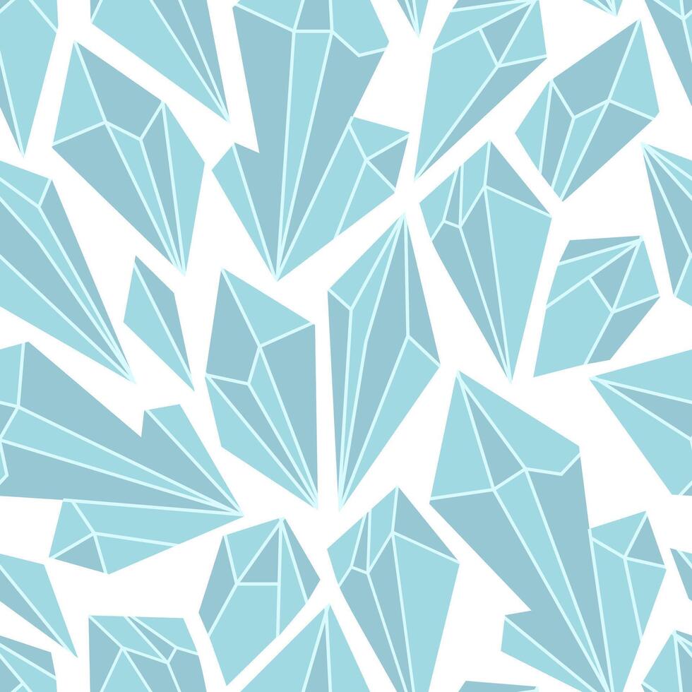 Seamless pattern with crystals. Beautiful flat illustration. vector