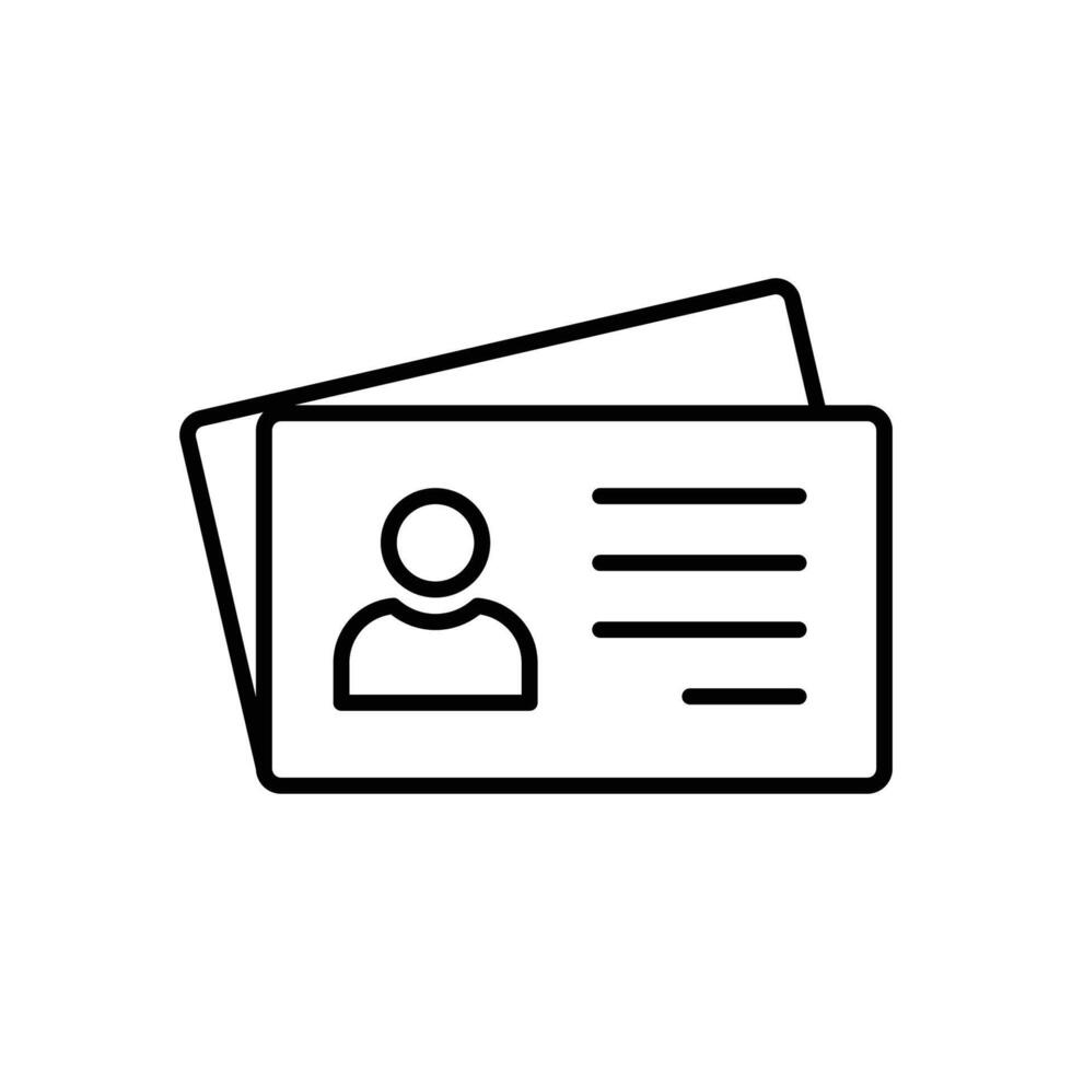 Id card icon. Id card badge icon. Identification card, driver's license icon. illustration.Web vector
