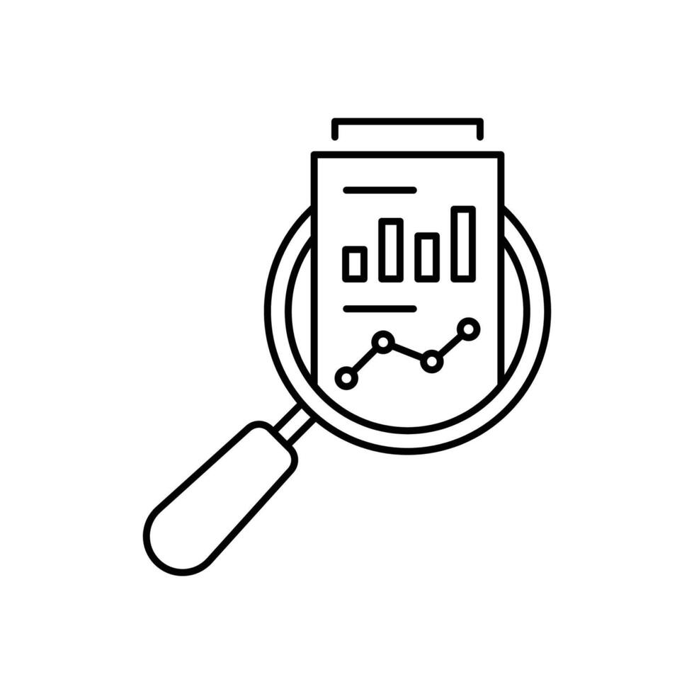 audit and data analysis icon like thin line assesment. linear trend graphic stroke design lineart logotype web element isolated on white. concept of key vector