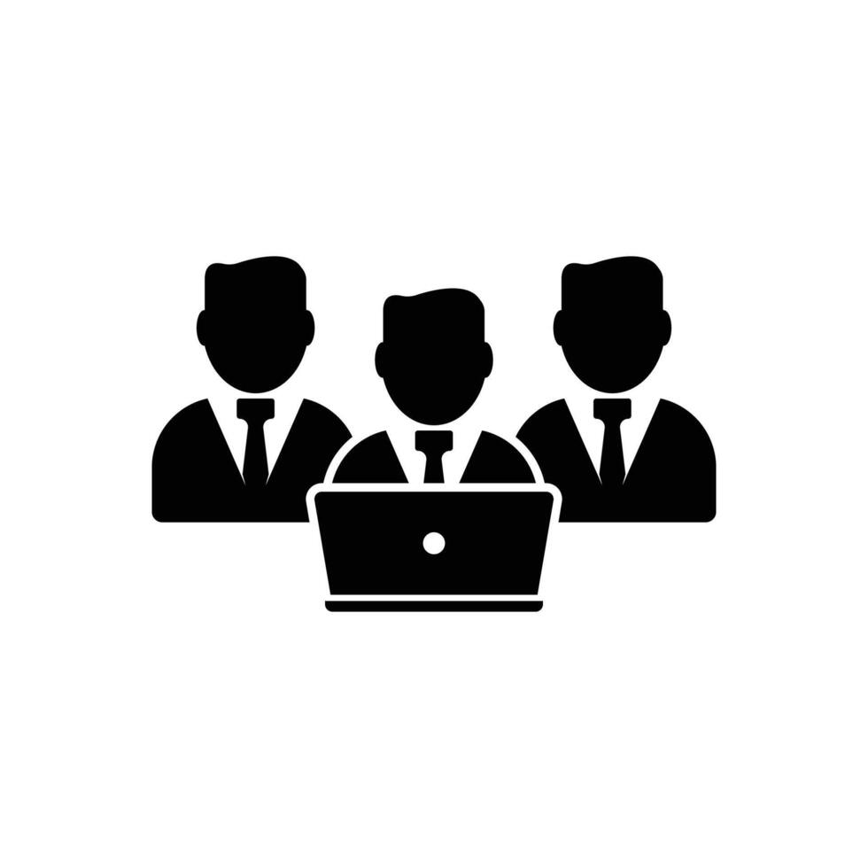 Teamwork icon. Remote office sign. Team employees symbol. Quality design element. Line style teamwork icon.Web vector
