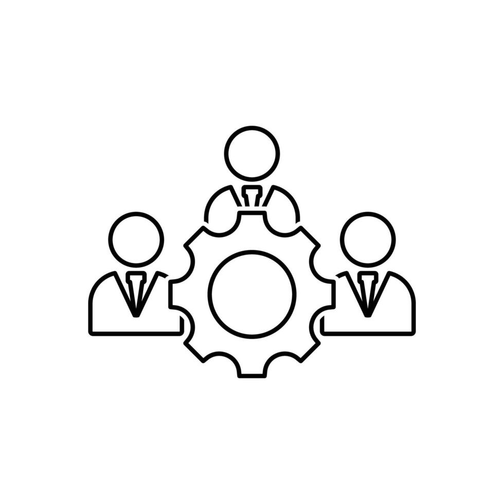 Management Icon. Teamwork management icon. Business team. Company leader, supervisor. Partnership icon. Organization workforce. FacilityWeb vector
