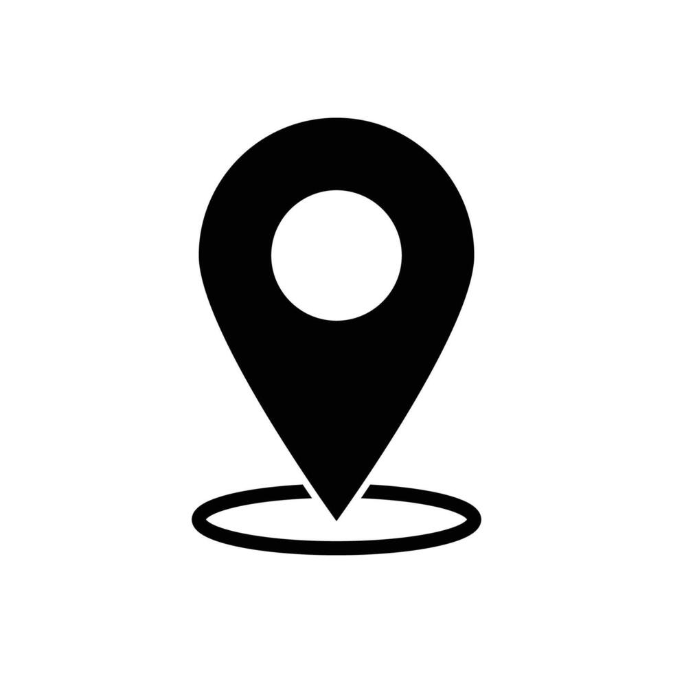 Location pin icon flat illustration design vector
