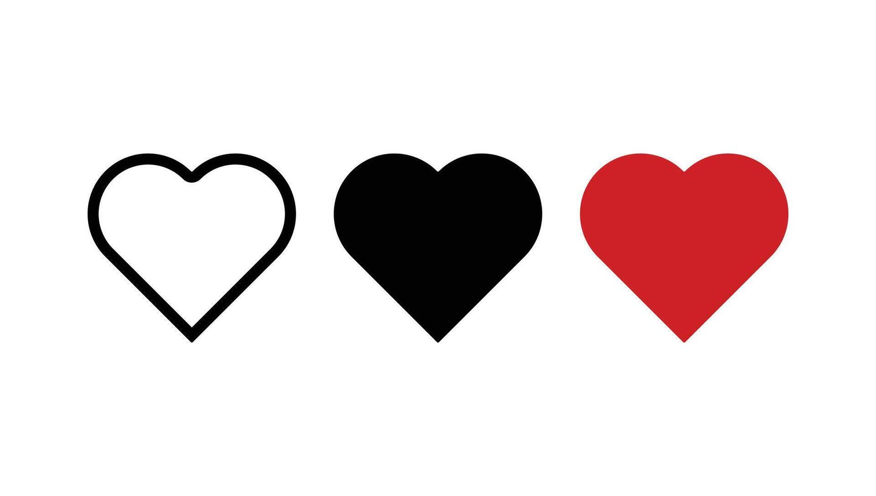 Collection of heart illustrations, Love symbol icon set, love symbol . vector