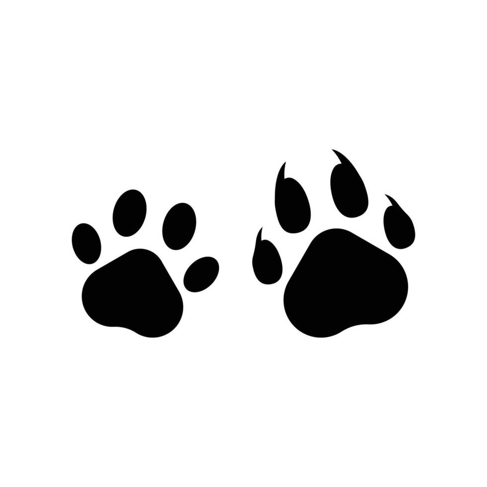 cat and dog paw prints icon vector
