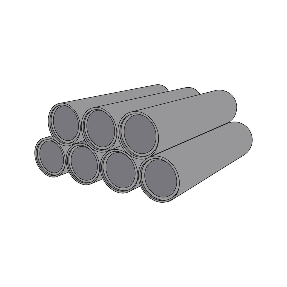 kids drawing cartoon illustration concrete cylinders icon Isolated on White vector