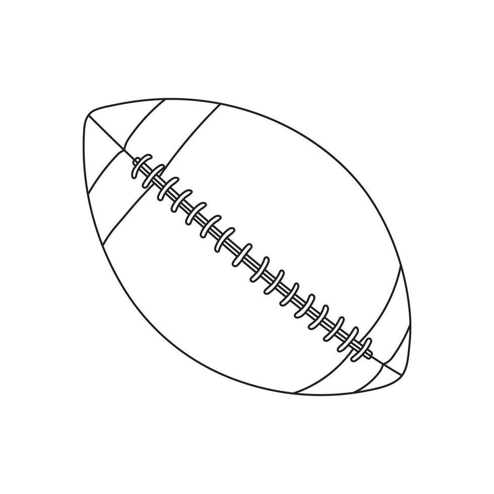Hand drawn kids drawing cartoon illustration American football ball icon Isolated on White vector