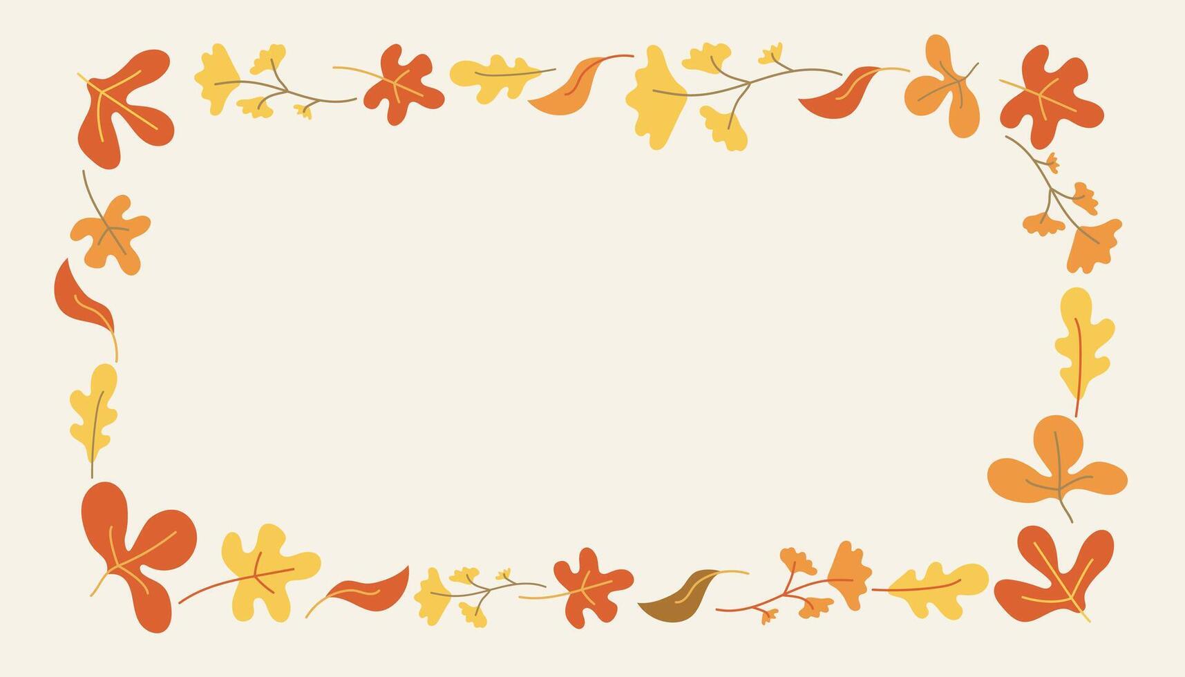 Border, frame. Autumn leaves, flowers, branches. Nature, autumn season. Harvest Festival. Autumn Background for the design of banners, postcards. vector