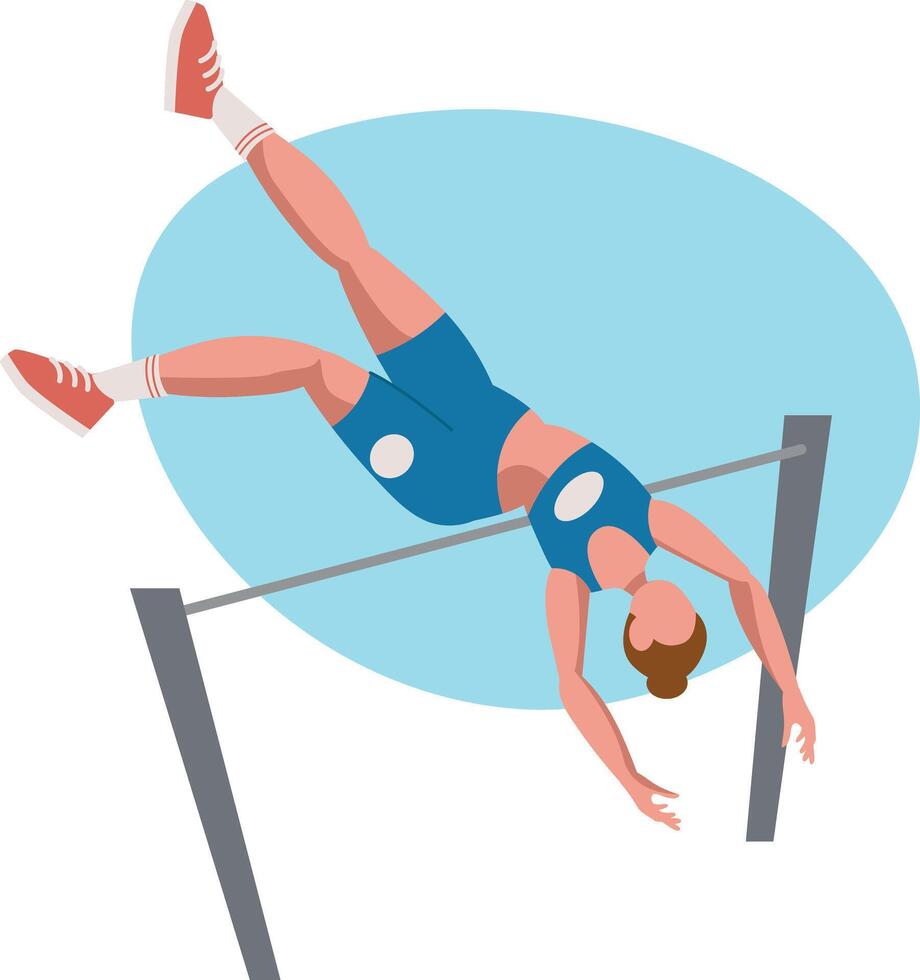 pole vault athletics hand draw illustration vector