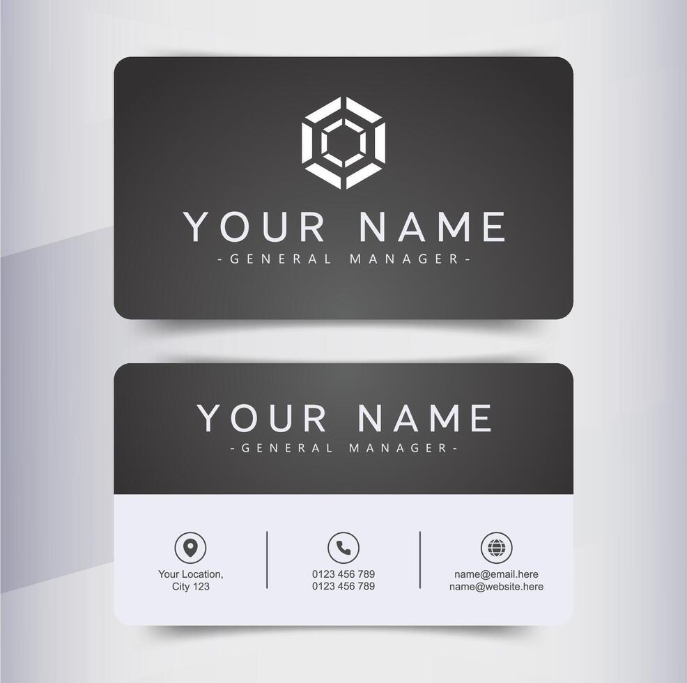 Modern business card design, editable template vector