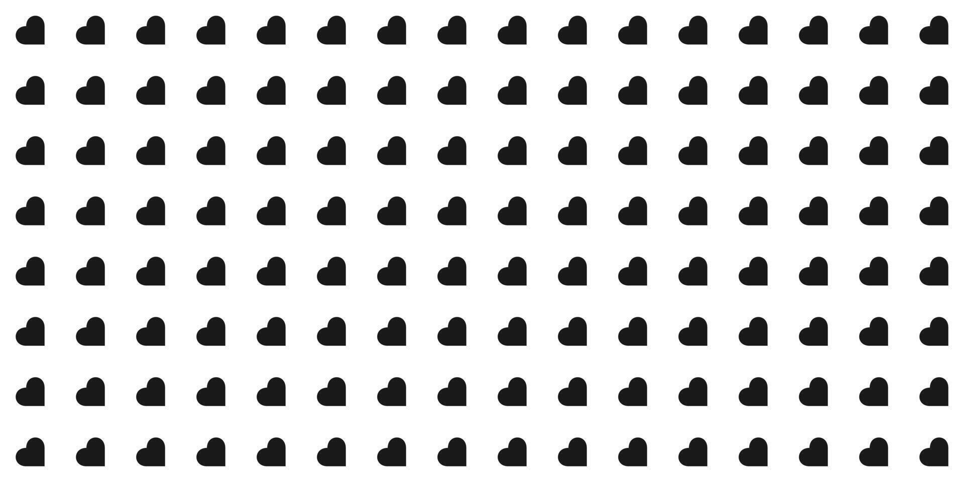 Black love shape pattern background . vector
