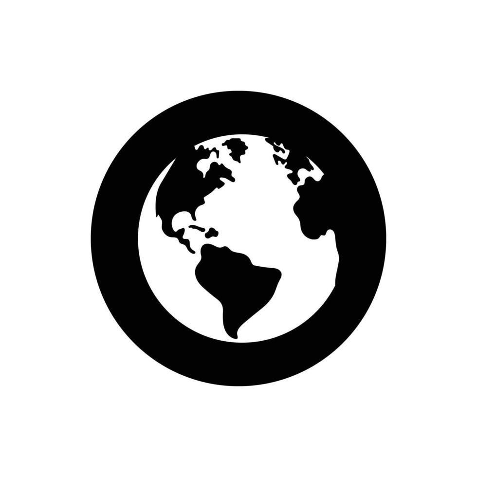 Earth black icon symbol vector
