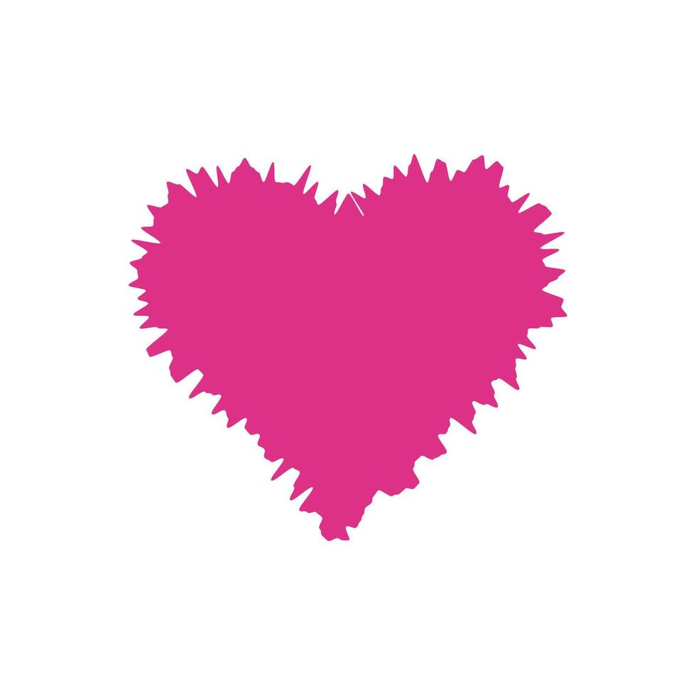 Pink sharp love shape symbol isolated on white vector