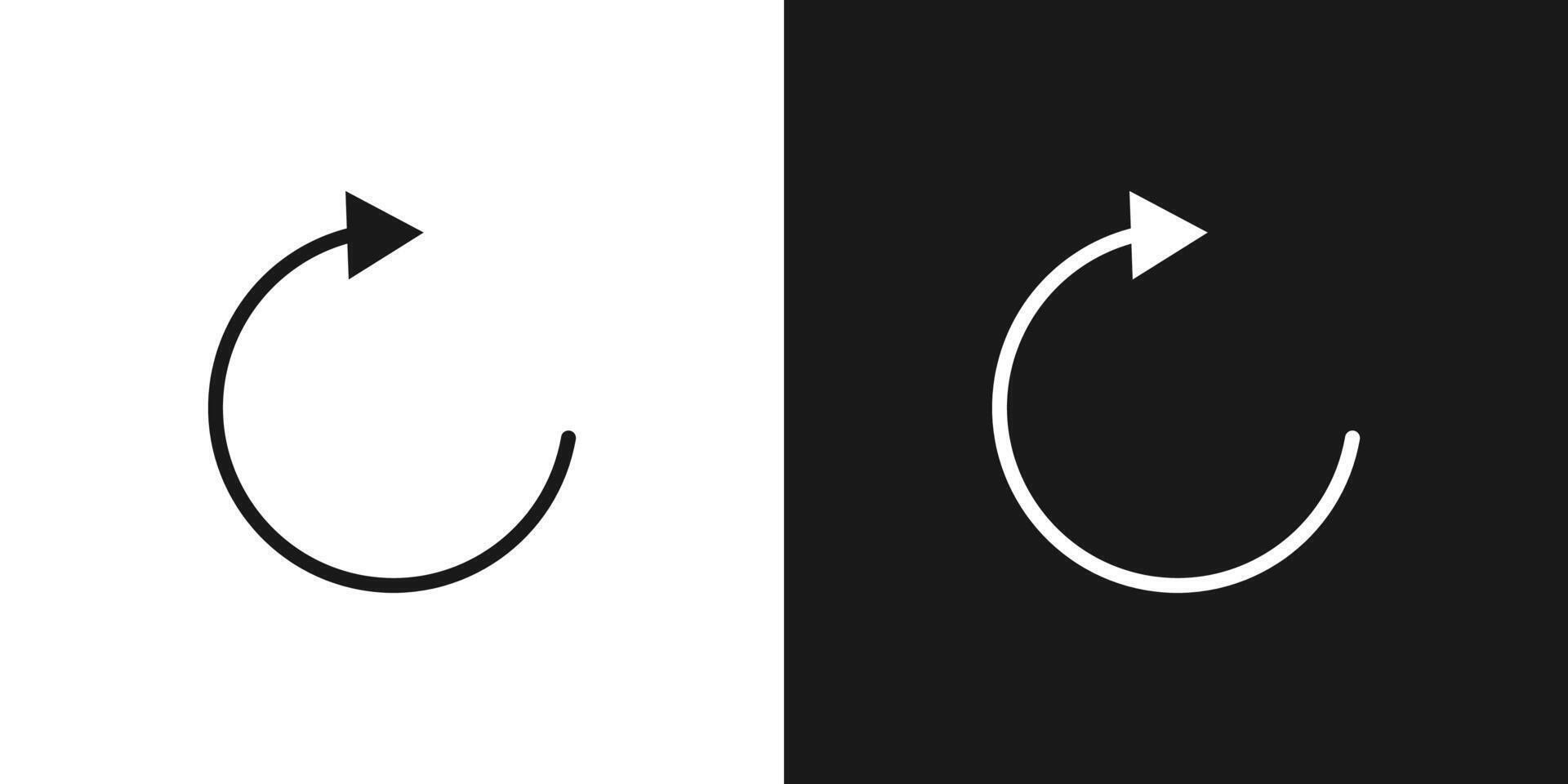 Arrows rotation black and white icon . vector