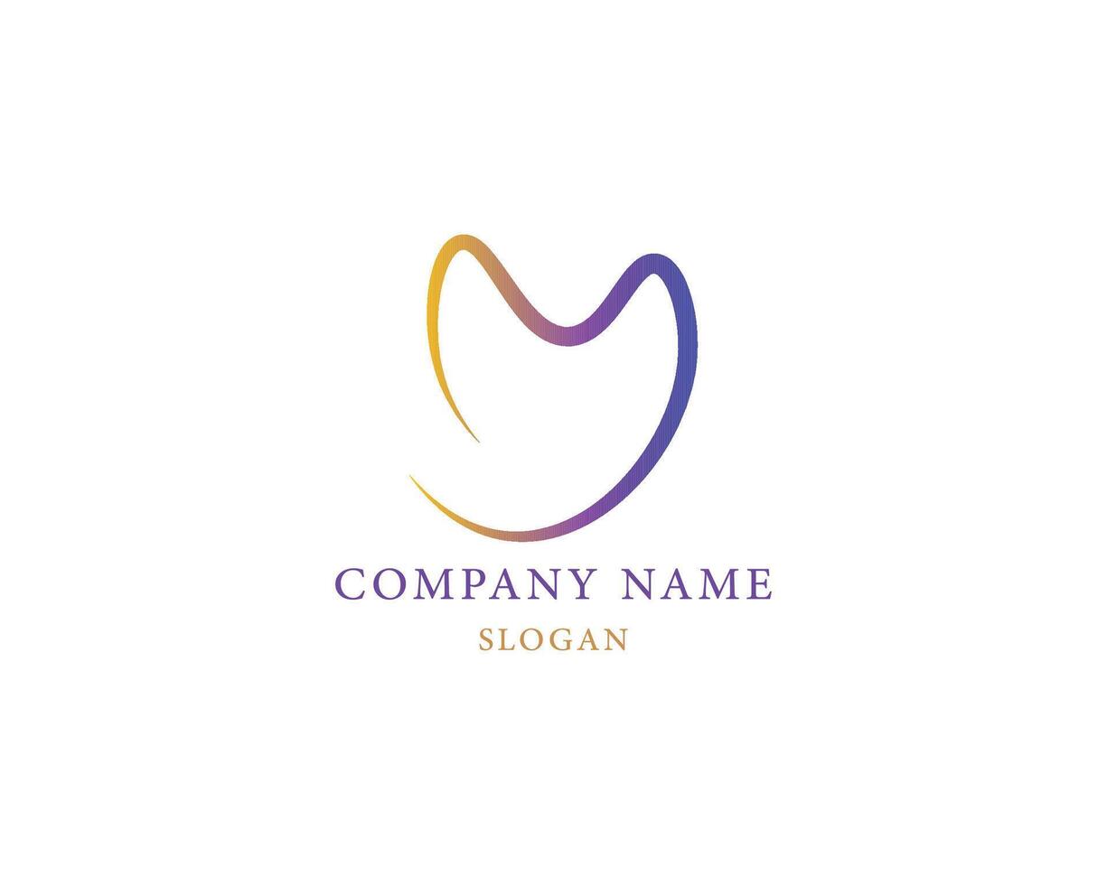 Flat design m logo template vector