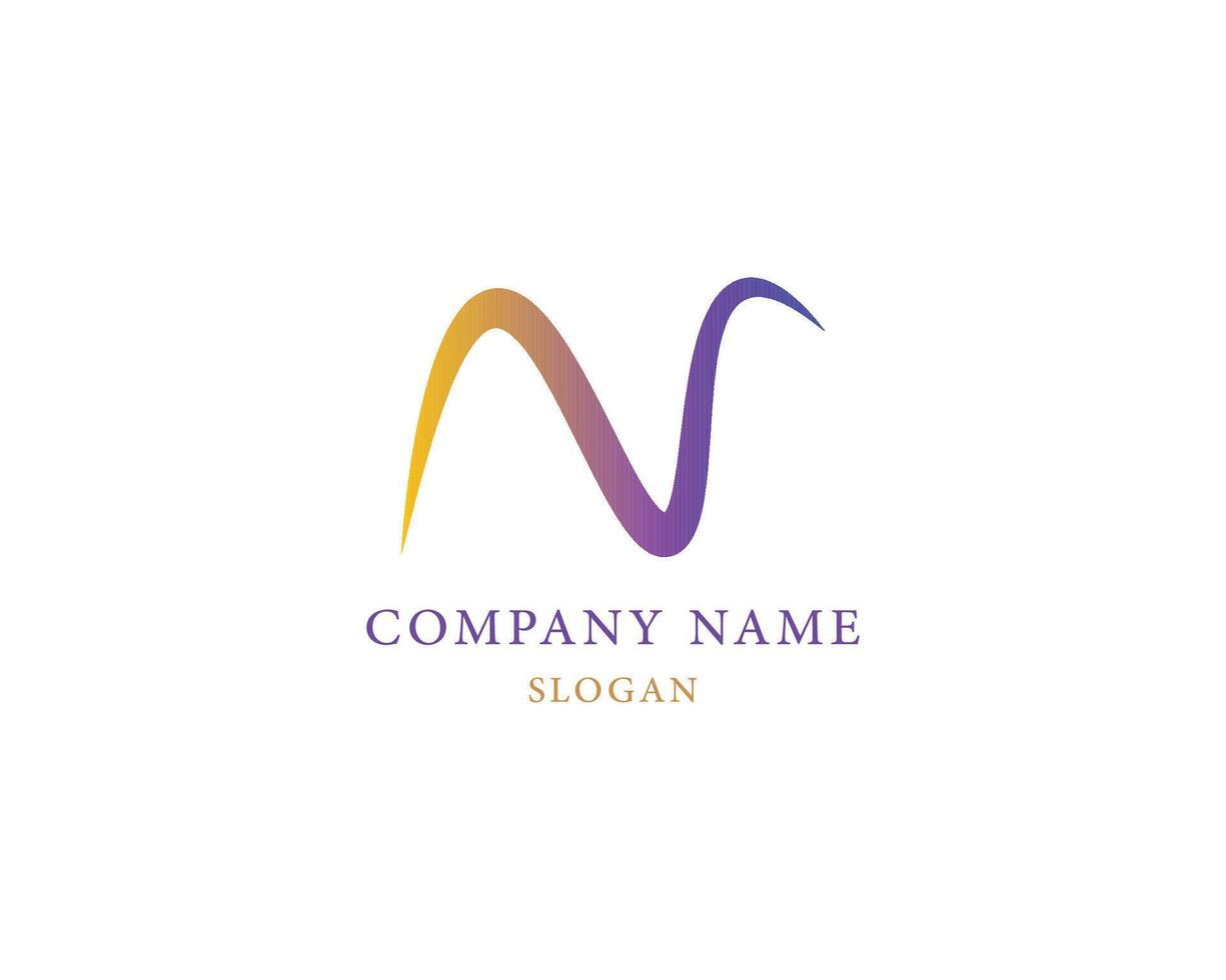 Flat design n logo template vector