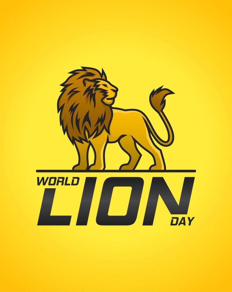 World lion day. illustration. Suitable for banner, poster, campaign and greeting card. vector