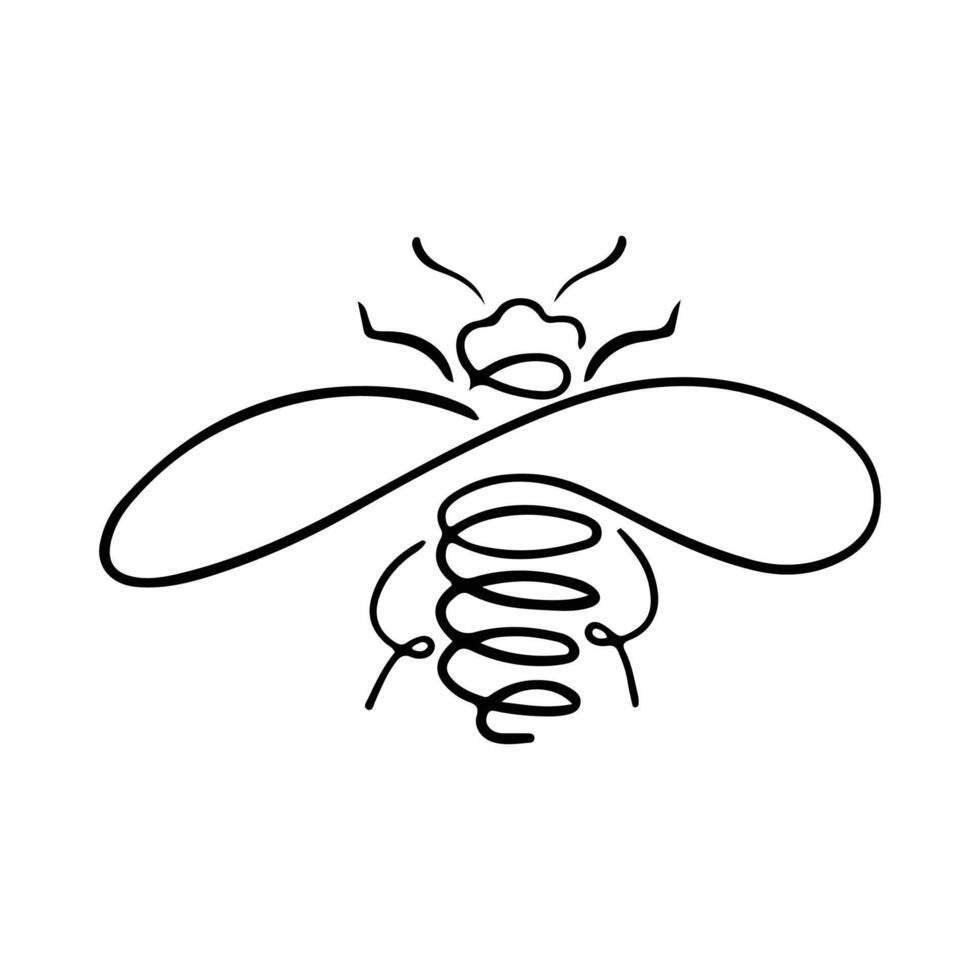 Honey bee icon. illustration isolated on a white background. Hand drawn doodle of a bee. Honey Bee Tattoo, Bee Icon, Bee Logo, Bee Symbol vector