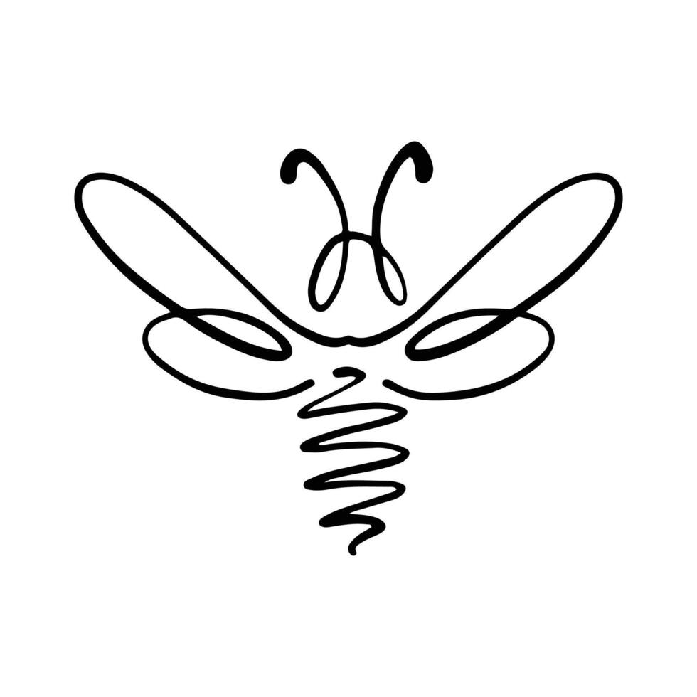Honey bee icon. illustration isolated on a white background. Hand drawn doodle of a bee. Honey Bee Tattoo, Bee Icon, Bee Logo, Bee Symbol vector
