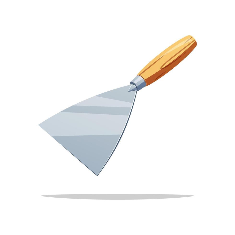 Putty knife hand tool isolated on white background. vector