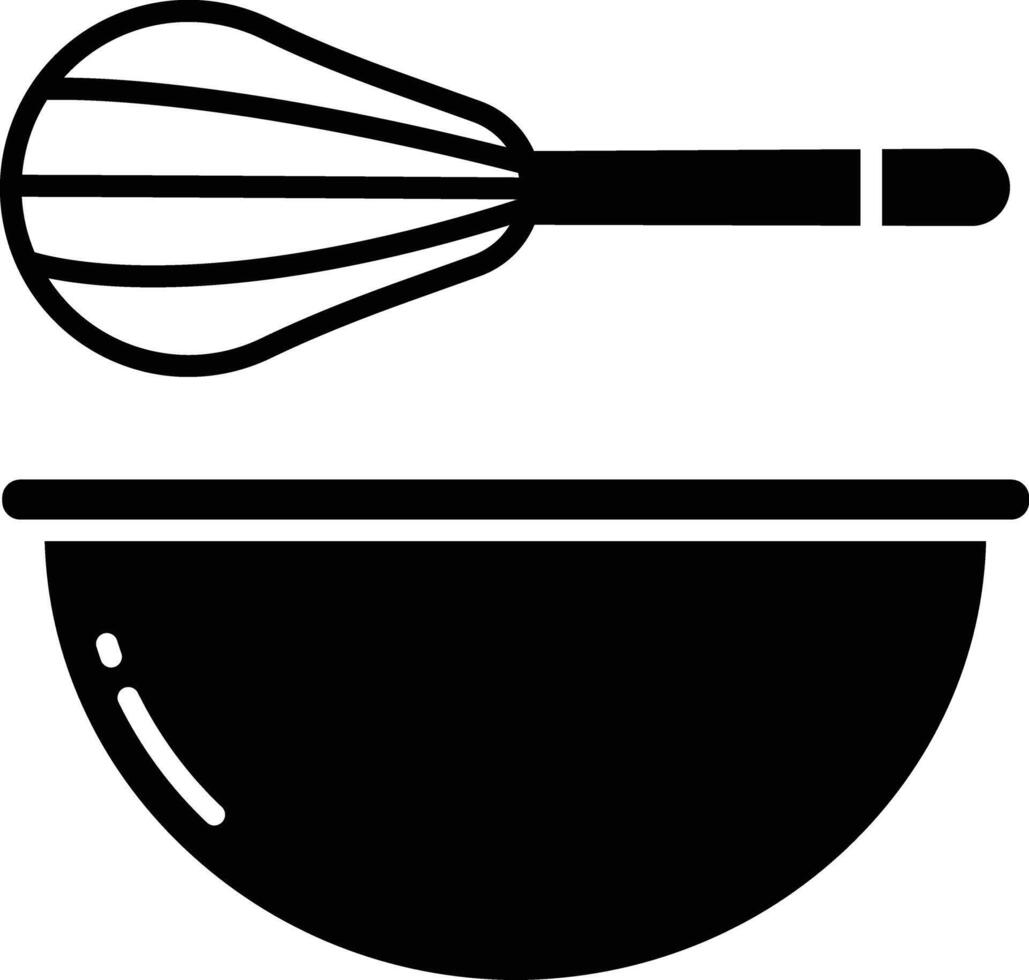 Baking Bowl solid glyph illustration vector
