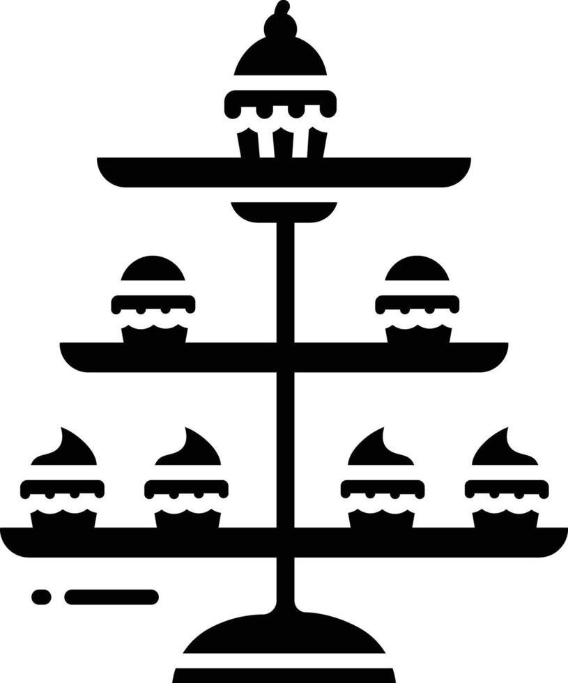 Cake Stand solid glyph illustration vector