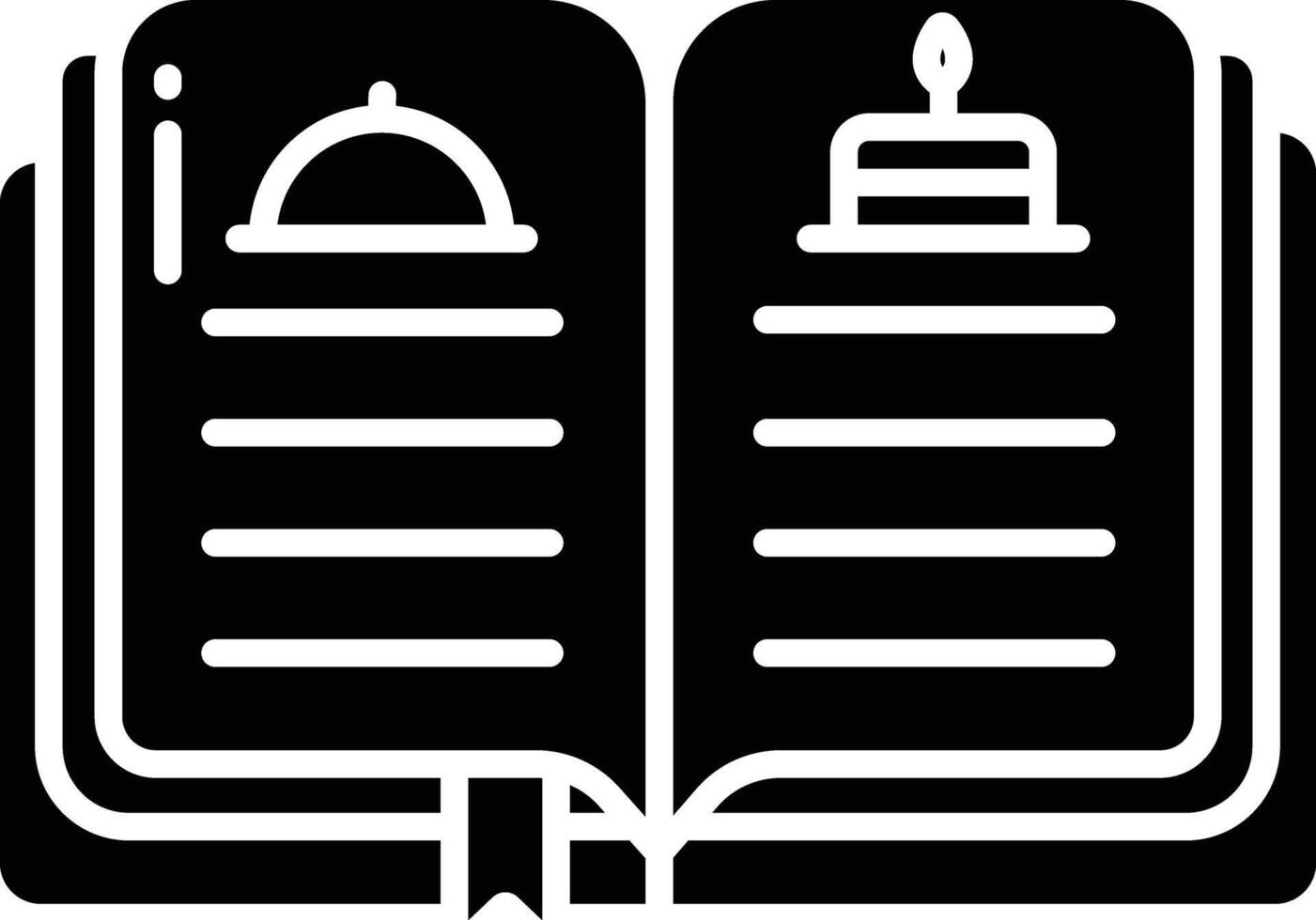 Recipe book solid glyph illustration vector