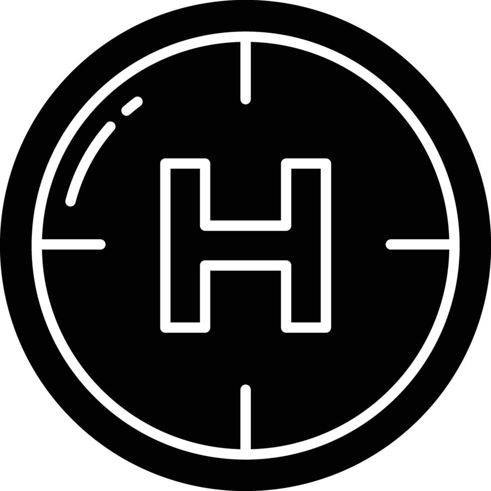 Heliport solid glyph illustration vector