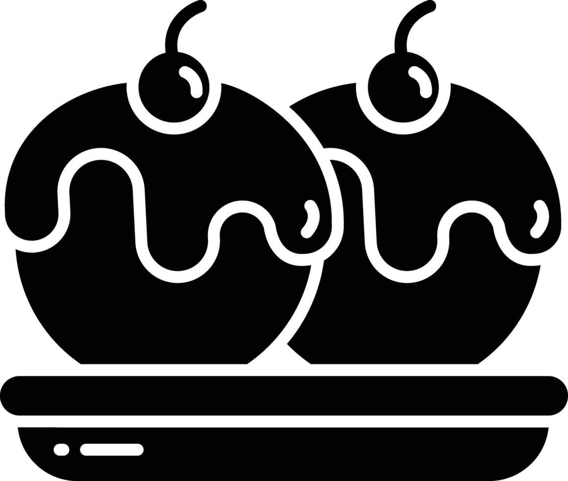 Apple Cake solid glyph illustration vector