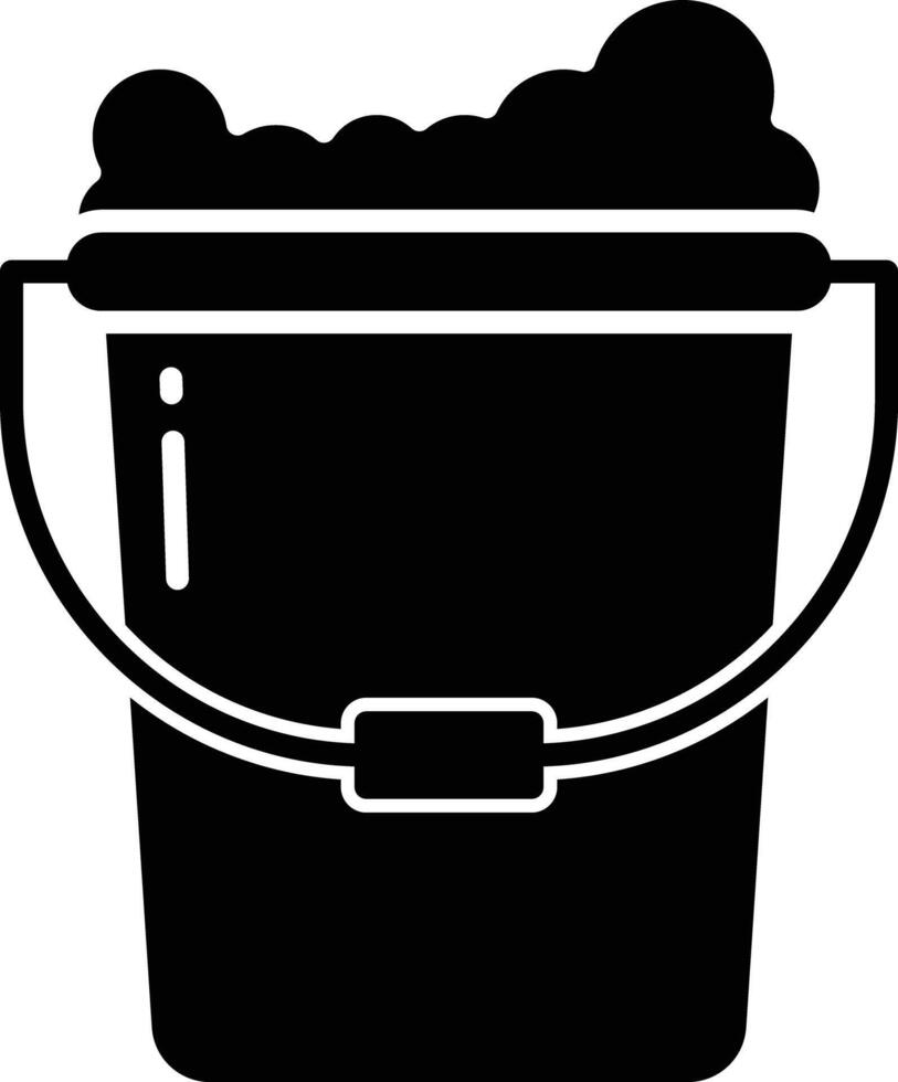 Bucket solid glyph illustration vector