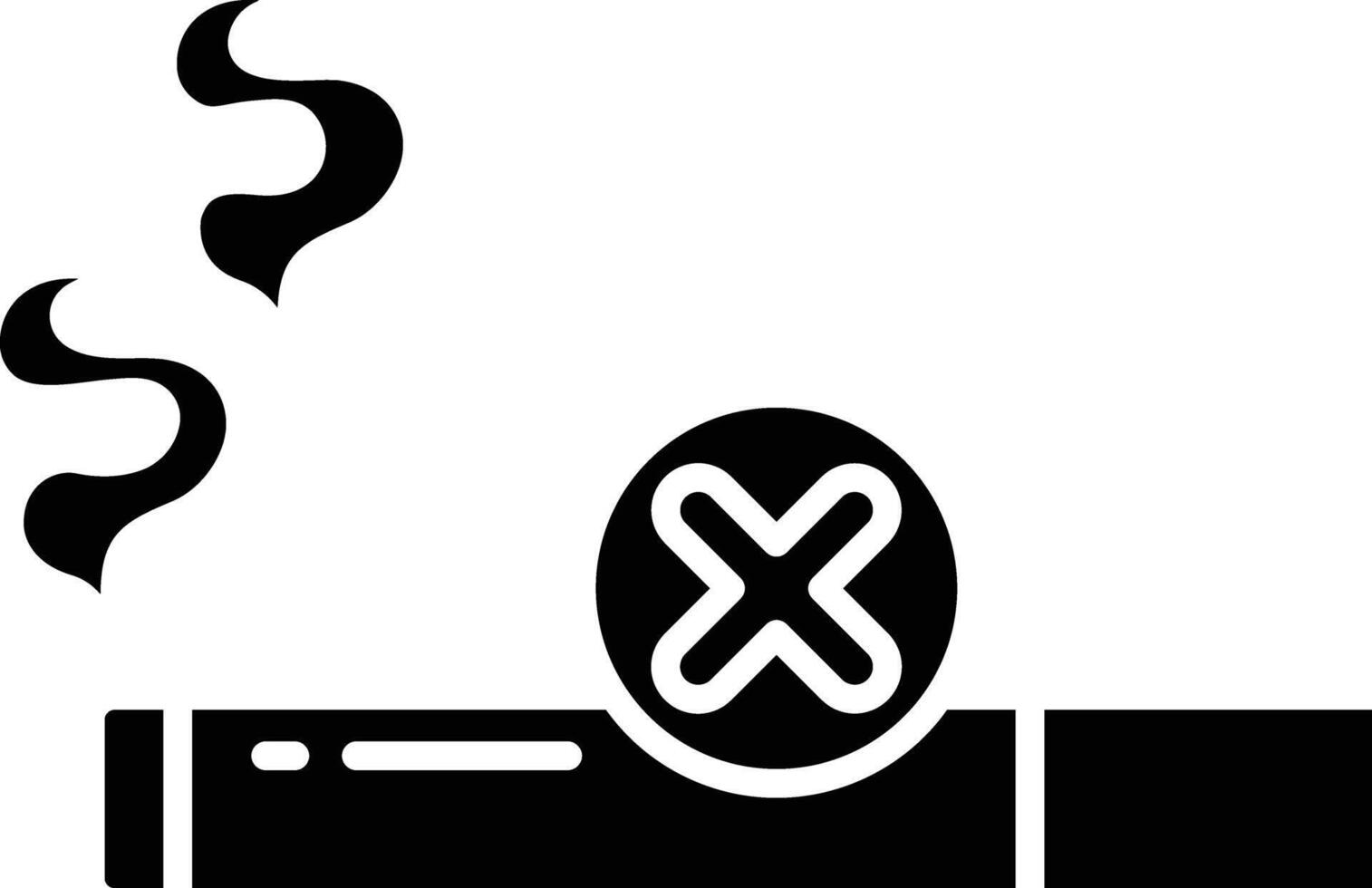 No Smoking solid glyph illustration vector