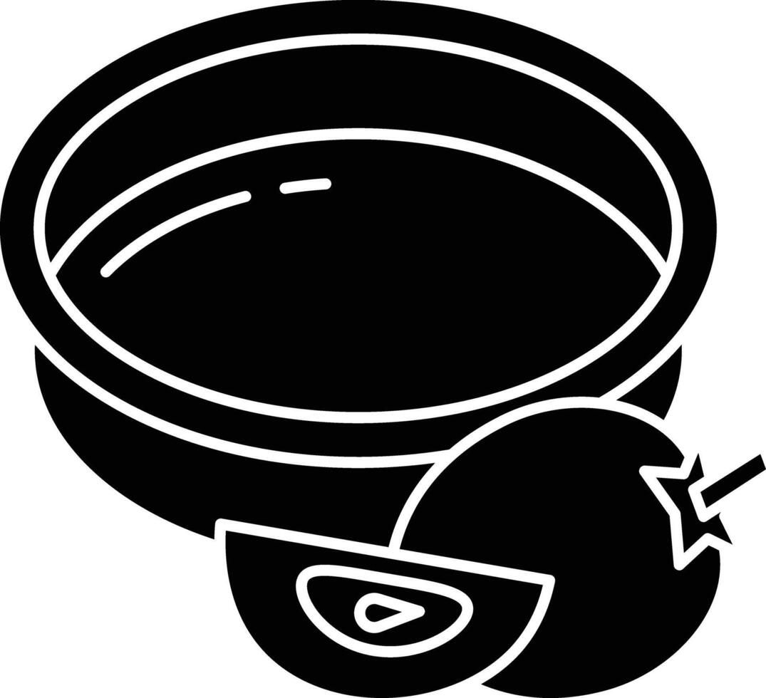 baby fruit puree bowl solid glyph illustration vector