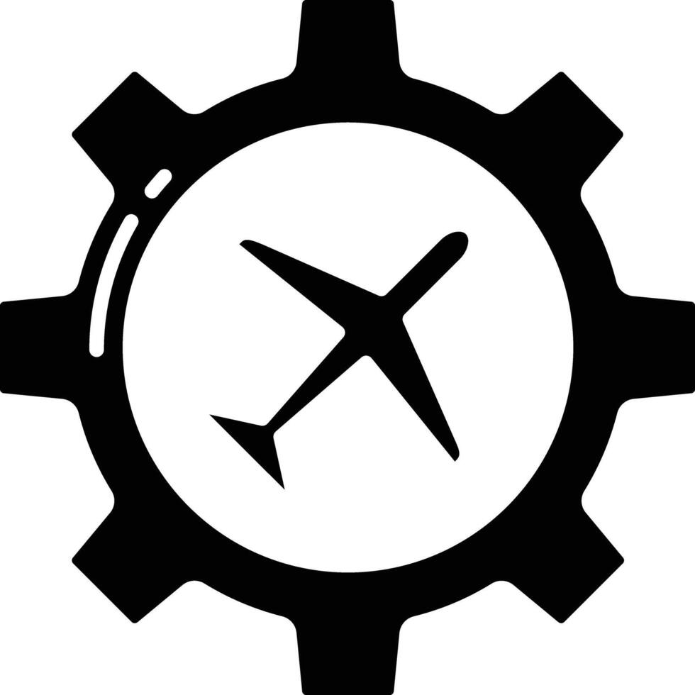 flight service solid glyph illustration vector
