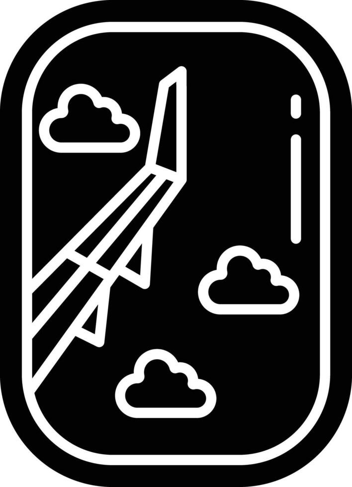 Flight Window solid glyph illustration vector