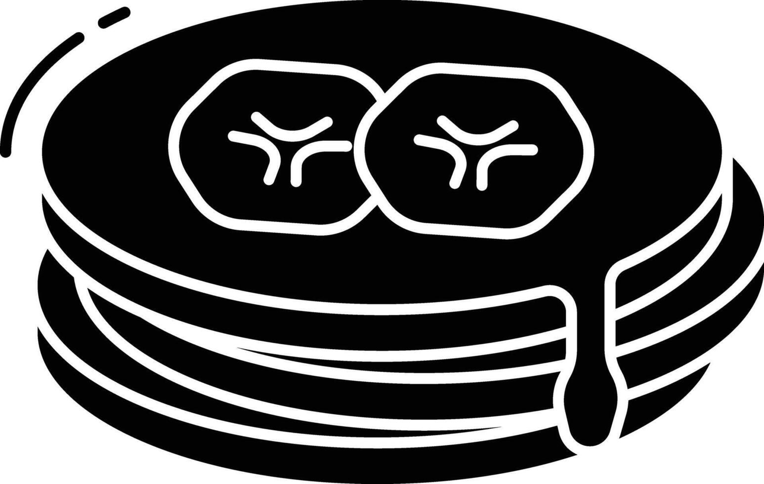 pan cake solid glyph illustration vector