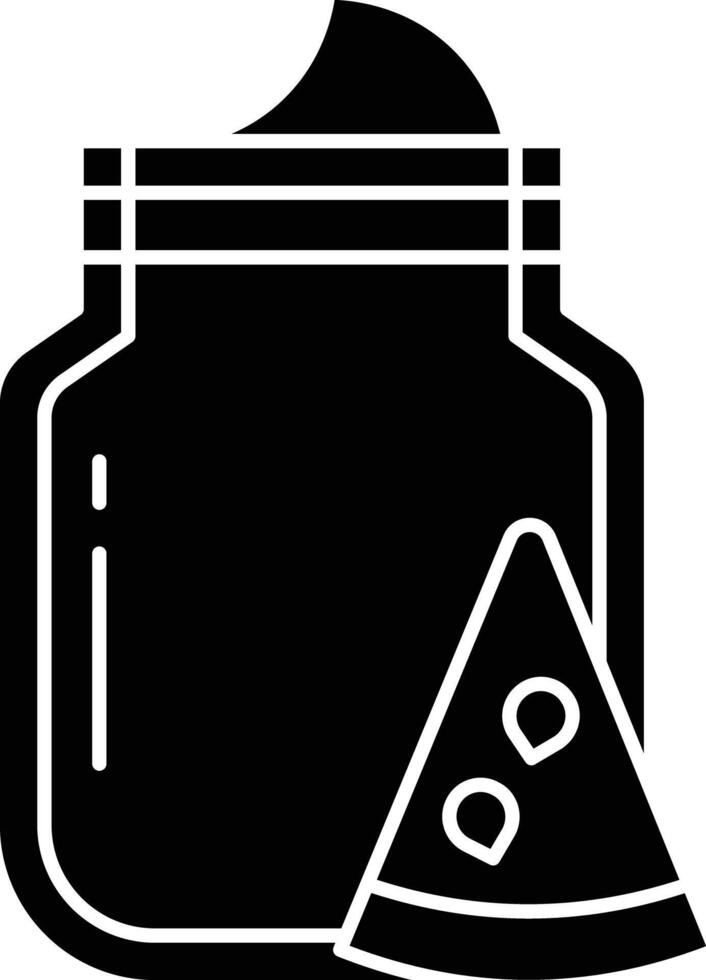 watermelon juice bottle solid glyph illustration vector