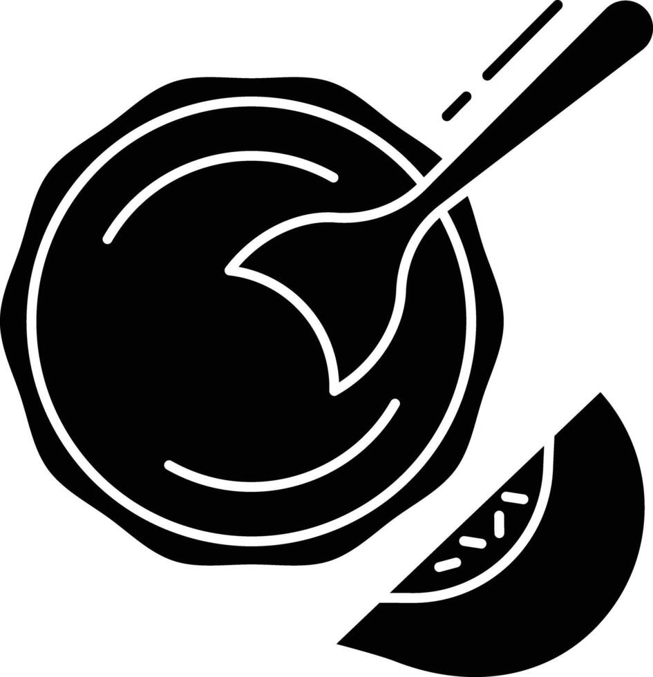 peach baby puree solid glyph illustration vector